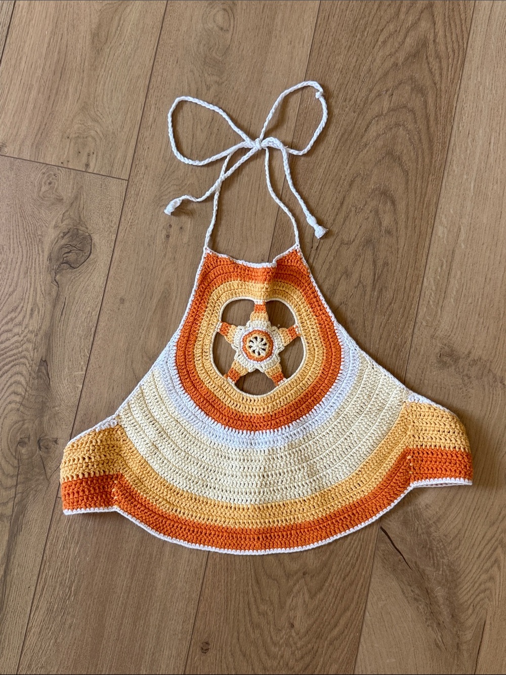 Miss Sparkling Crochet Star Top OS